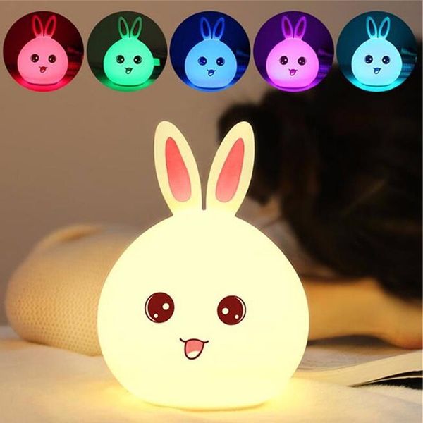 Lampe couvre nuances Animal dessin animé décoratif nuit USB Charge à distance doux au toucher Silicone LED canard Panda lumière enfants cadeau