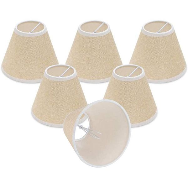 Couvre-lampes abat-jour abat-jour de lustre, uniquement pour les ampoules candélabres, raccord à clipser 3 pouces X 6 pouces 5 pouces, ensemble de 6