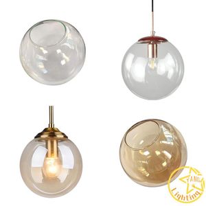 Couvre-lampes abat-jour en verre accessoire de remplacement couvercle de globe D15cm D13cm abat-jour pour lustre à haricots magiques ambre Transparent