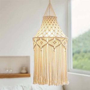 Lampe couvre nuances à la main macramé ombre tapisserie gland suspendu couverture bohème lustre lumière décoration de la maison