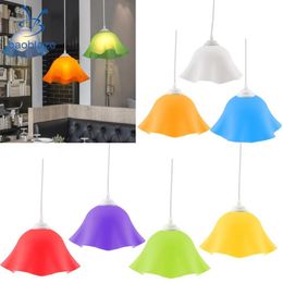 Lamp Covers Shades Moderne Bloem-vorm PVC Kroonluchter Lampenkap Plafondlamp Schaduw Cover Hanger Fixture Home Bar Cafe Decoratie 7 Kleur