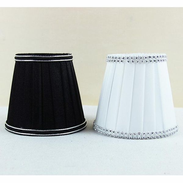 Cubiertas de lámpara Pantallas Estilo moderno Pantalla de tela de color blanco y negro, Pantalla de lámpara de araña de pared de cristal para decoración del hogar, Clip en