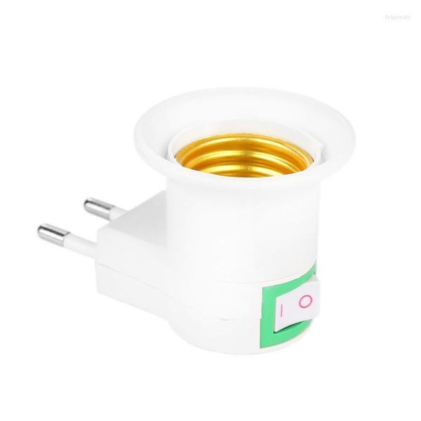 Supports de lampe 1/2 pièces E27 adaptateur de lumière LED Type de Base à courant alternatif 220V ue prise support ampoule convertisseur bouton marche/arrêt interrupteur