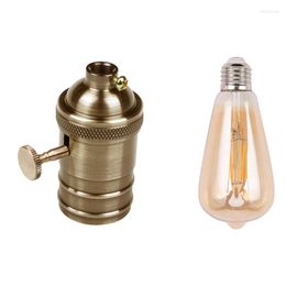 Supports de lampe 1 pièces E26/E27 en laiton cuivre porte-ampoule douille réglable E27 4W Filament ST64 COB LED