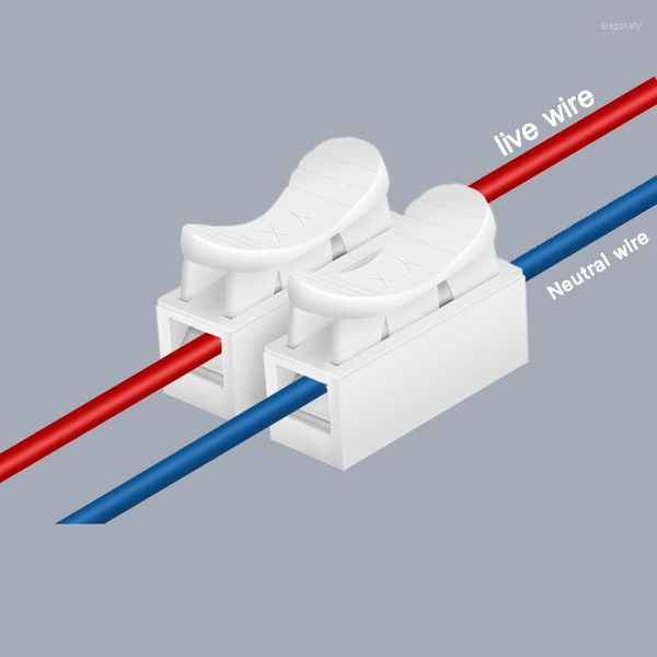 Portalámparas 10pcs Tipo de prensa CH-2 Conectores de tira de LED rápidos para