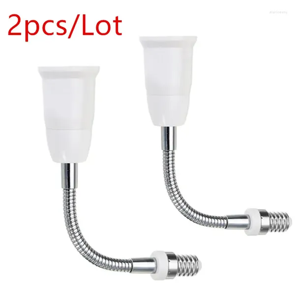 Portalámparas 2 unids/lote E14 a E27 adaptador de extensión extensible Flexible enchufe 18 cm bombilla LED soporte convertidor AC250V