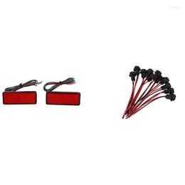 Supports de lampe 2X LED réflecteur rouge feu de stop de frein arrière avec 10X T10 W5W 168 194 douille de support