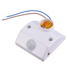 Portalámparas Bases 2 unids/lote E 27 Socket PIR Sensor de movimiento infrarrojo soporte de luz Base interruptor Blub E27Lamp