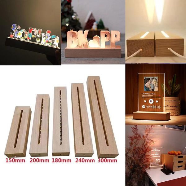 Bases de portalámparas Base Led a granel para resina de madera larga soporte de exhibición de acrílico 3D con luces RGB blancas cálidas USB PoweredLamp