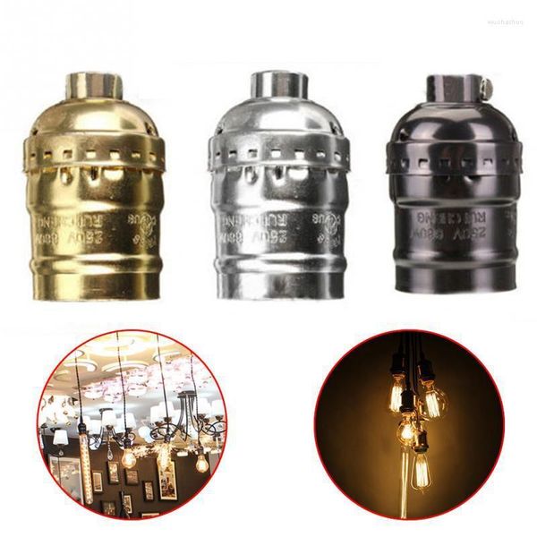 Supports de lampe Bases Rétro Vintage E26/E27 Vis Ampoule En Aluminium Shell Base Titulaire Pendentif Éclairage Socket Plafonnier Adaptateur CableLamp