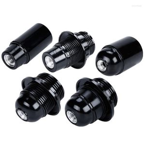 Lamp Holders Black E27 Self-locking Bakelite Holder E14 Aluminum Cap Screw LED Light Head Socket Floor Desktop Bulb Base 4A 250V