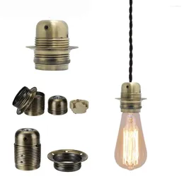 Supports de lampe noyau en céramique Edison E27 porte-ampoule bricolage accessoires d'éclairage dents complètes tête autobloquante placage Base de vis en alliage