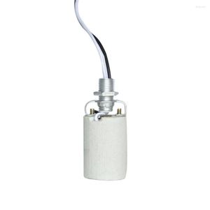 Supports de lampe Vis en céramique Durable Round Home Use Socket E27 E14 Adaptateur avec câble résistant à la chaleur pour ampoule Base de support d'installation facile