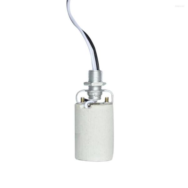 Supports de lampe Vis en céramique Durable Round Home Use Socket E27 E14 Adaptateur avec câble résistant à la chaleur pour ampoule Base de support d'installation facile