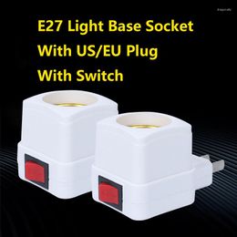 Lamphouders E27 Lichte Socket Base draagbare bolhouder met schakelaar US EU -plug -in -adapterconverter Veiligheidsvlam vertraging