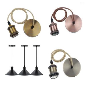 Lamp Holders E27 Vintage Metal Holder Base With Line Ceiling Plate Kit Industrial Pendant Fitting Cap DIY Retro LampHolder