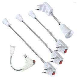 Portalámparas UE EE. UU. Enchufe E27 Soporte de pared Base de escritorio flexible Bombillas de luz Adaptador de convertidores de extensión de enchufe