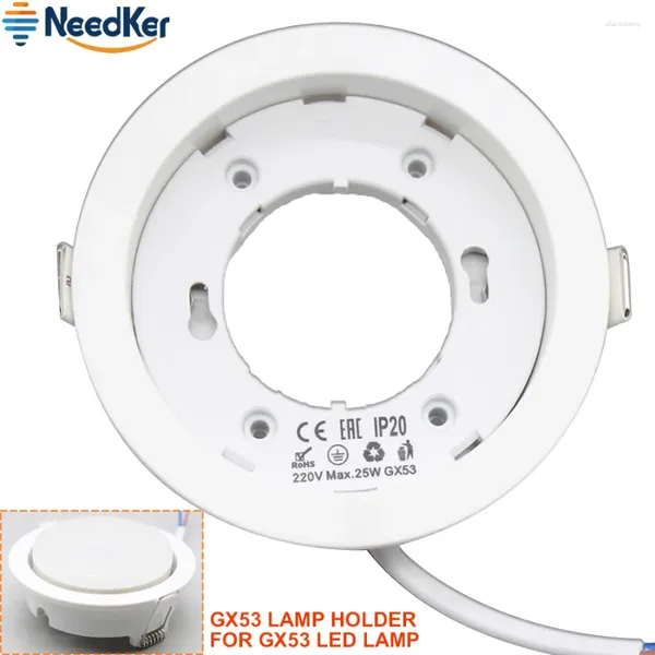 Portalámparas GX53 Base Soporte para toma de luz Adaptador LED Bases para conectores de montaje en superficie de cuerpo blanco