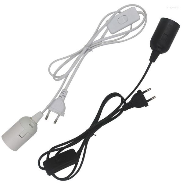 Portalámparas Hc E27 Base 1,8 m Cable de alimentación enchufe de la UE con Cable de interruptor para bombilla LED colgante soporte de enchufe de suspensión