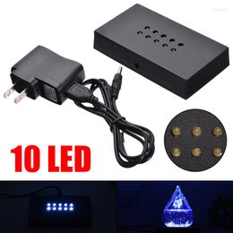 Lamphouders Plastic LED Night Light Base Stand Black met Power AC -adapter USB -kabel voor kristalglas sculptuur Decoreren