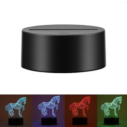 Lamphouders draagbare ABS Remote Control Touch Sensor 3D Night Slaapkamer Switch Multicolor LED Light Base