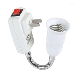 Lamphouders promotie! E27 Socket -adapter met aan/uit -schakelaar naar US Plug Flexible Extension Lamp Holder Converter