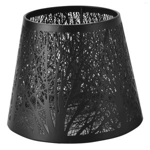 Supports de lampe petit abat-jour Clip sur abat-jour en métal de baril d'ampoule avec motif d'arbres pour lustre de Table mur noir