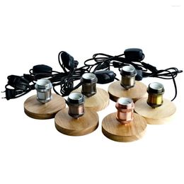 Lamphouders Tianfan Vintage Table Edison Bulb Base E27 Bronze met 1,8 m platte EU -plugkabel Dimmer Switch Desk