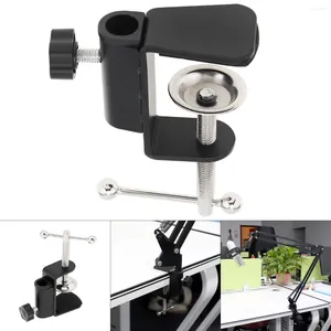 Supports de lampe universels, Clip de support métallique fixe ajusté pour Microphone/diffusion de bureau, conception de coussin en Silicone