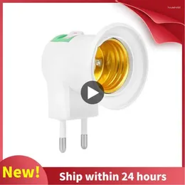 Supports de lampe blanc E27 220V, bouche à vis, prise de veilleuse, support de prise ue, adaptateur convertisseur, peut s'incliner avec interrupteur marche/arrêt