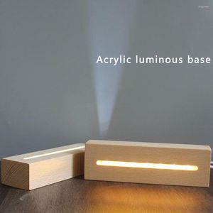 Supports de lampe Base de lumière en bois Télécommande rechargeable LED en bois Présentoir rotatif Titulaire Art Ornement 2022