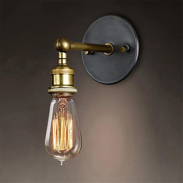 Lámpara Vintage Loft Sconce Lámparas de pared Luces LED E27 Edison Bombilla Chapado en hierro Retro Industrial Iluminación para el hogar Lámparas de pared de noche Accesorios