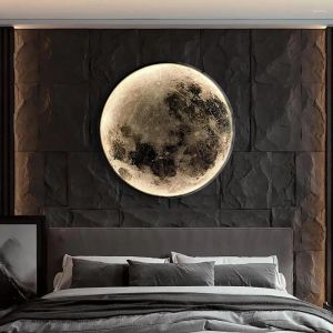 Lamp Wandlamp LED Moon schilderij luxe afstandsbediening Regelarmatuurlichten voor slaapkamer woonkamer eetkamer achtergrond lichte decor