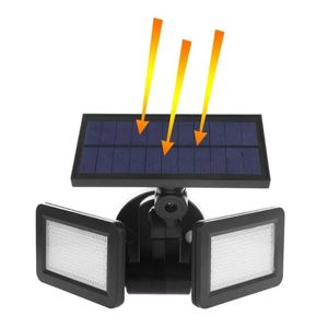 Lampen 48 LEDs Dual Head Solar Light Radar Sensor Spotlight Waterdichte Outdoor Solar Garden Light Super Bright Yard Flood LED-lamp