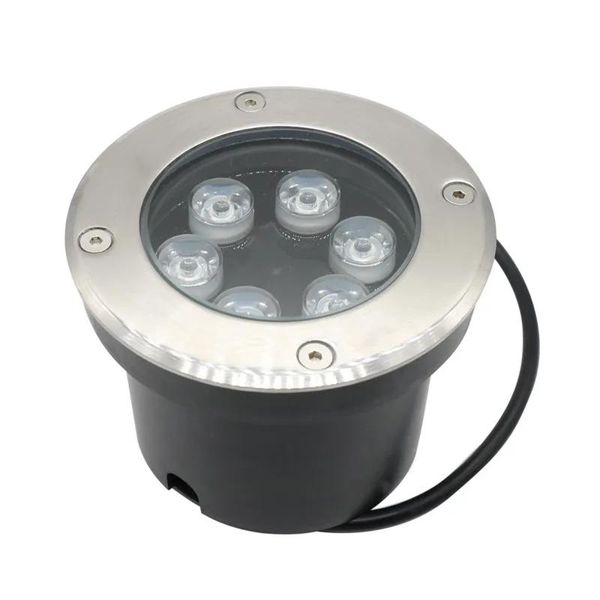 Lámparas 6 * 1W 6W LED Luz subterránea AC85 ~ 265V Impermeable IP67 Jardín enterrado al aire libre Spot Iluminación empotrada en el suelo