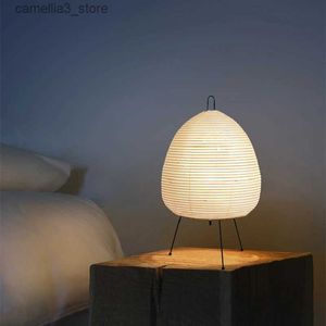 Lampen Japanse rijstpapier Lantaarn LED TABEL LAMP SLAAPKAMER VERKAMBAL Bureau Licht Wabi Sabi Handmade voor woonkamerstudie Lees Home Decor Q231104