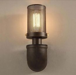 Lámparas iluminación de pared led apliques de pared retro americano tubo de hierro aplique de pared E27 iluminación edison iluminación industrial para exteriores/interiores