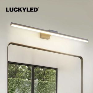 Lampen LUCKYLED Morden Led Lamp 80CM 100CM Lange Binnenmuur AC85 - 265V Waterdicht Badkamer Spiegel Licht Zwart Wit GrijsHKD230701