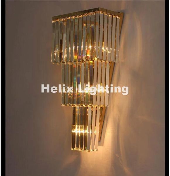 Лампы Новые хромированные/золотые настенные светильники W30см Настенный светильник прикроватный для гостиной Настенный светильник K9 Прозрачный кристалл Гарантия 100% + Бесплатная доставка!