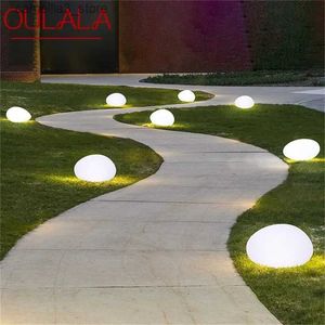 Lampen oulala Outdoor Solar Lawn Lights Modern Creative Stones Gardenlamp LED Waterdichte IP65 voor Home Q231125