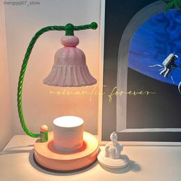 Lampes abat-jour 110 V/230 V coréen chambre décor fille lampe de chevet rose lampes de Table cadeau esthétique Style méditerranéen chambre arôme bougie plus chaud L240311