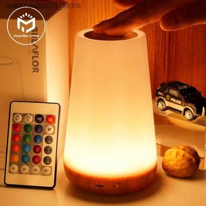 Lampes nuances 12 couleurs de lumière nocturne dimmable RVB Remote Contrôle Touche tactile Light Portable Bureau Light USB CHARGE DE CHARGE DE NIGHT Q240416