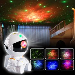 Lampenkappen Astronaut Projector Sterrenhemel Galaxy Stars Projector Nachtlampje LED Lamp voor Slaapkamer Room Decor Decoratieve Nightlights 230804