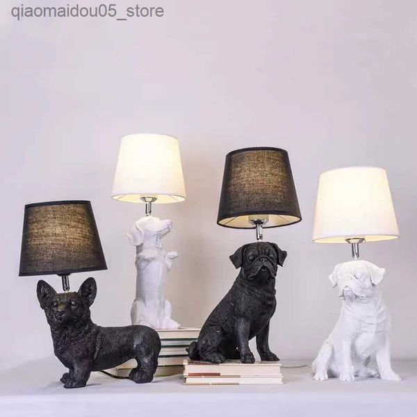 Lampes nuances de chambre à coucher table de chevet enfant art décoration animal chiot LED Night Light Nordic Designer Restaurant Table Light 220V Q240416