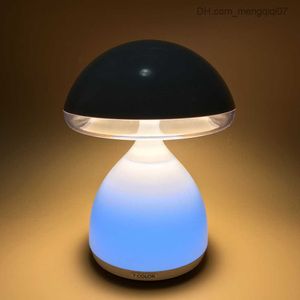 Lámparas Pantallas Lámpara de noche Mushroom Night Light Recargable Colorful Night LED Luces de estado de ánimo lindas para niños Baby Nursery Dormitorio Z230805