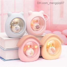 Lampenkappen Cartoon Hamster Nachtverlichting Schattige babykamer Decoratieve LED-bureaulamp Nachtkastje Kinderkamerlamp Desktop Slaapkamer Sfeerverlichting7630407 Z230809