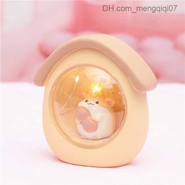 Lamps Shades Cartoon Hamster Night Lights Cute Baby Room Decorative LED Desk Lamp Bedside Nursery Lamp Desktop Bedroom Atmosphere Z230809