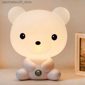 Lampen tinten cartoon nachtlicht schattige panda beren tafel licht kinderlampje slaapkamer slaapkamer interieur decoratie maan licht Q240416