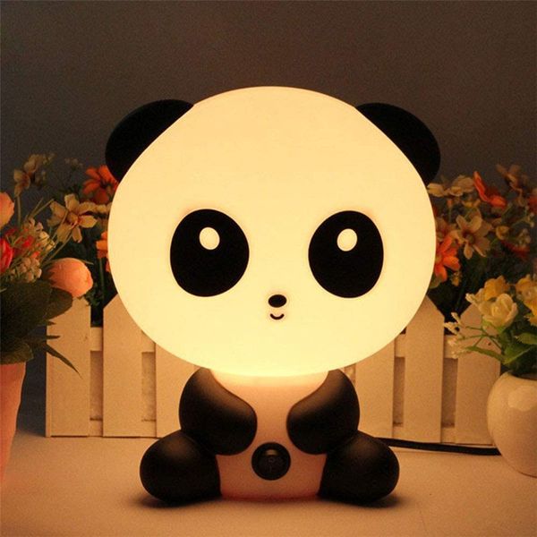 Lámparas Sombras Dibujos animados Panda Perro Oso Luz de noche Bebé Niños Dormitorio para dormir Lámpara para niños Sala de estar junto a la cama Regalos de Navidad EUUS Plug 230411