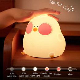 Lampes nuances couleurs LED Night Light Touch Sensor Cartoon Night Light Childrens Holiday Yirdding Anniversaire Gift USB RECHARAGETY LETHIDE LUMIÈRE Q240416